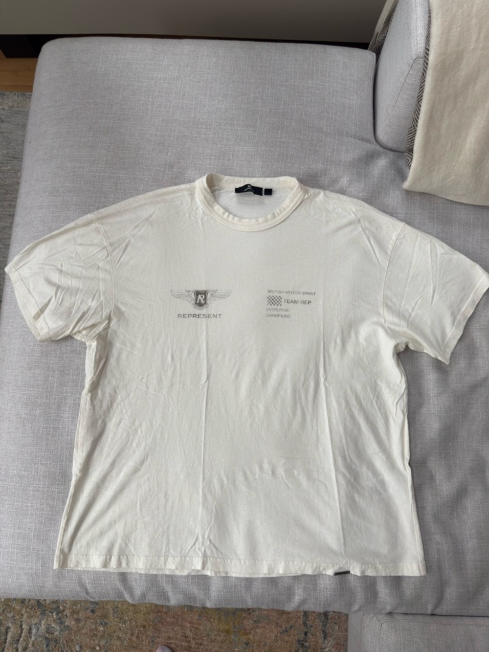 Represent Off-White Graphic Crewneck T-Shirt